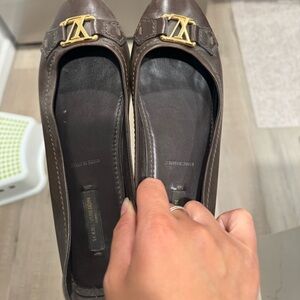 Louis Vuitton brown leather flats